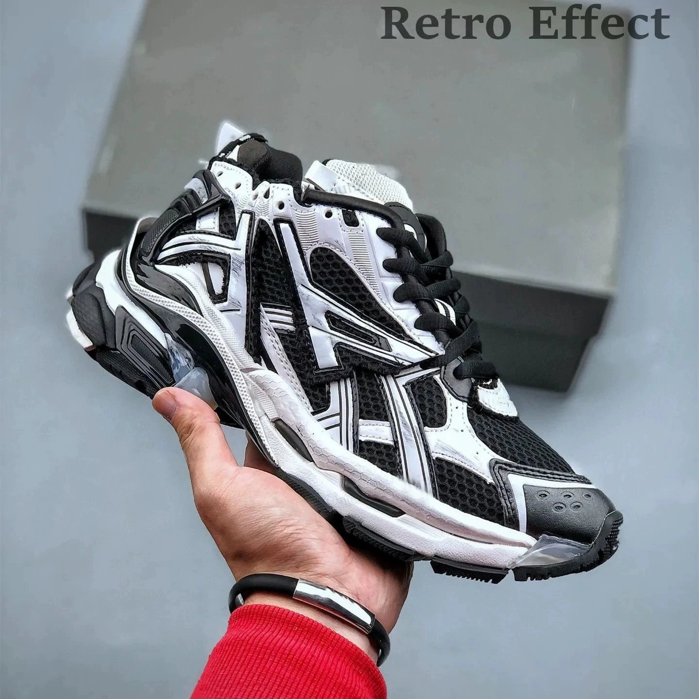 Balenciaga 3XL Chunky Mesh Sneakers Black and White