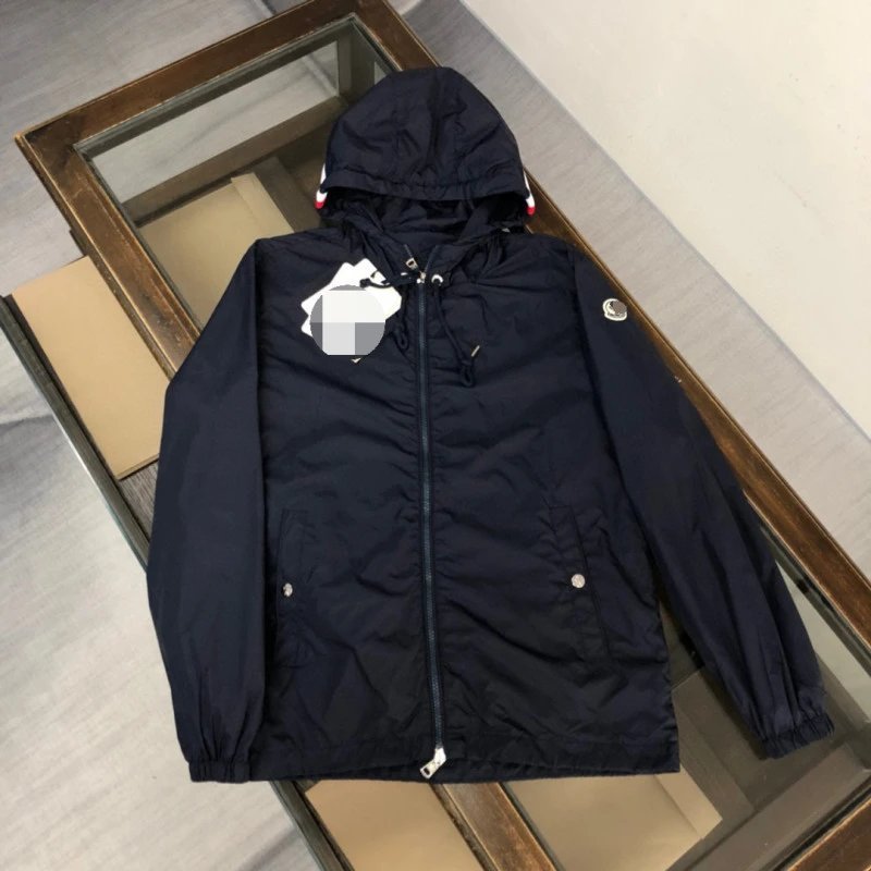 Moncler Windbreaker Lightweight Hooded Jacket Blue — product photo 3
