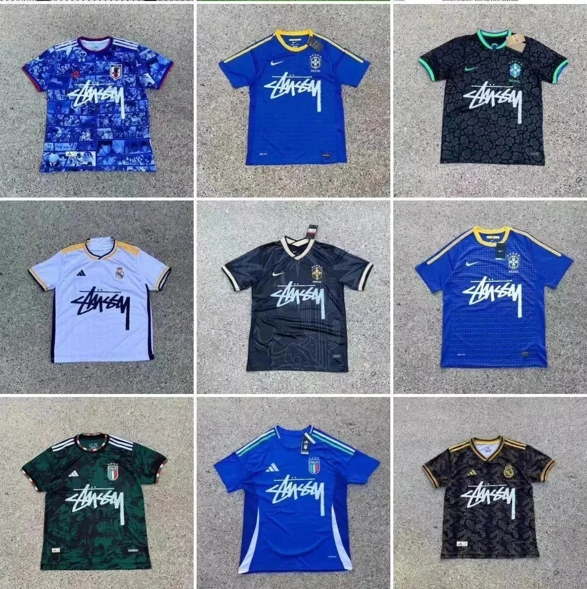 Stussy Nike Brazil National Team Graphic Streetwear Soccer Jersey Blue — product photo 2