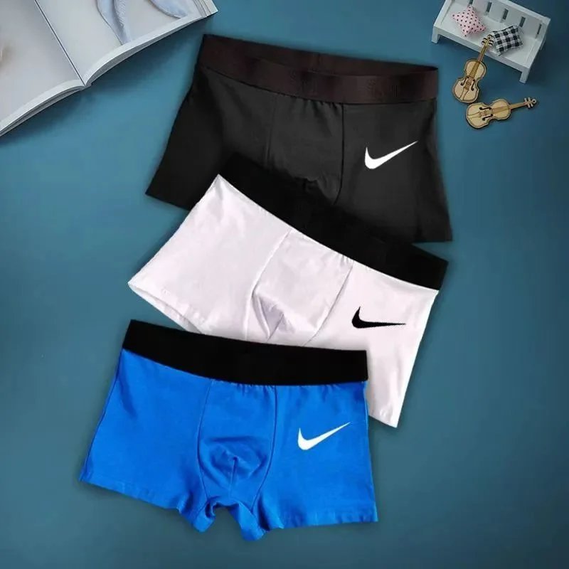 Nike Dri-FIT Comfortable Boxer Briefs Underwear Set Black White and Blue