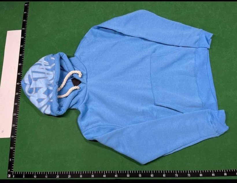 Syna World Syna Graphic Print Oversized Hoodie Light Blue
