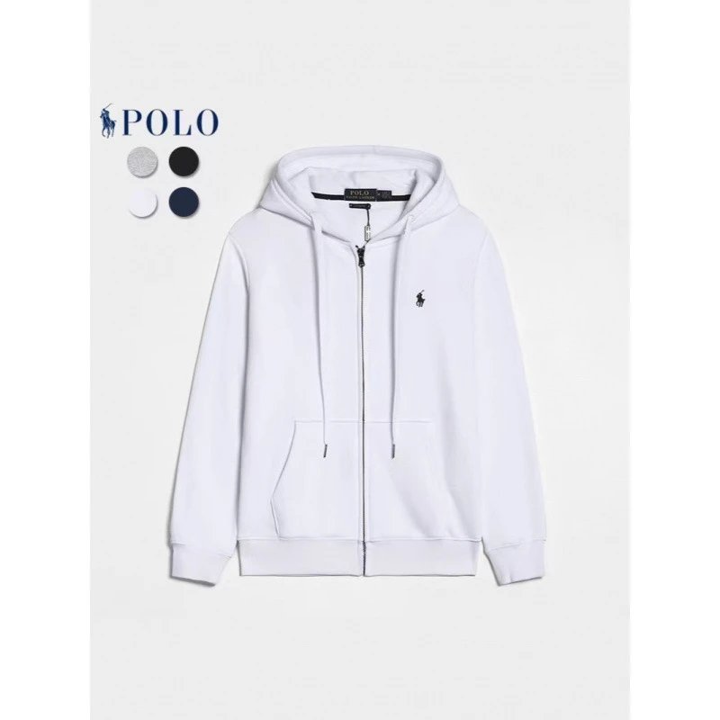 Ralph Lauren Polo Zip-Up Hoodie Classic Casual Sweatshirt Gray — product photo 3