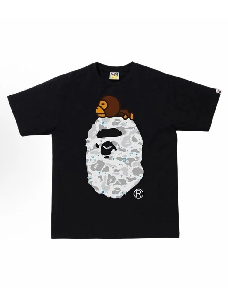 A Bathing Ape BAPE Baby Milo Ape Head Graphic Tee Black