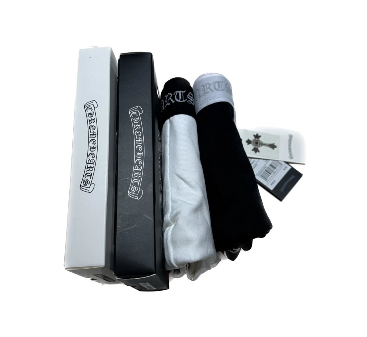 Chrome Hearts Boxer Briefs Cotton Underwear Set Black and White